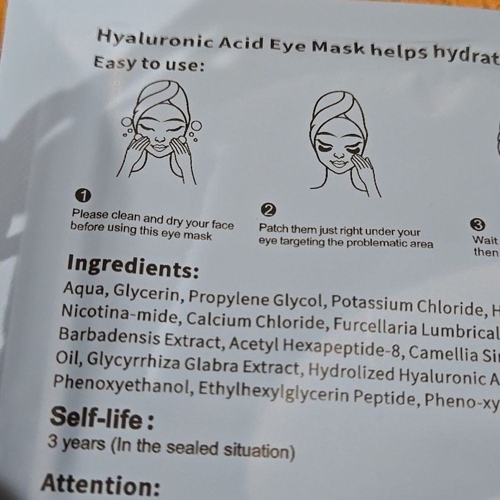 Hydrating Hyaluronic Eye Patches Women Mask Beauty Blue Unisex - Picture 11 of 14